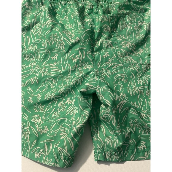 Cat And Jack Boys Xl (14) Green Toucan Swim Drawstring Netting Floral Print - Picture 5 of 6